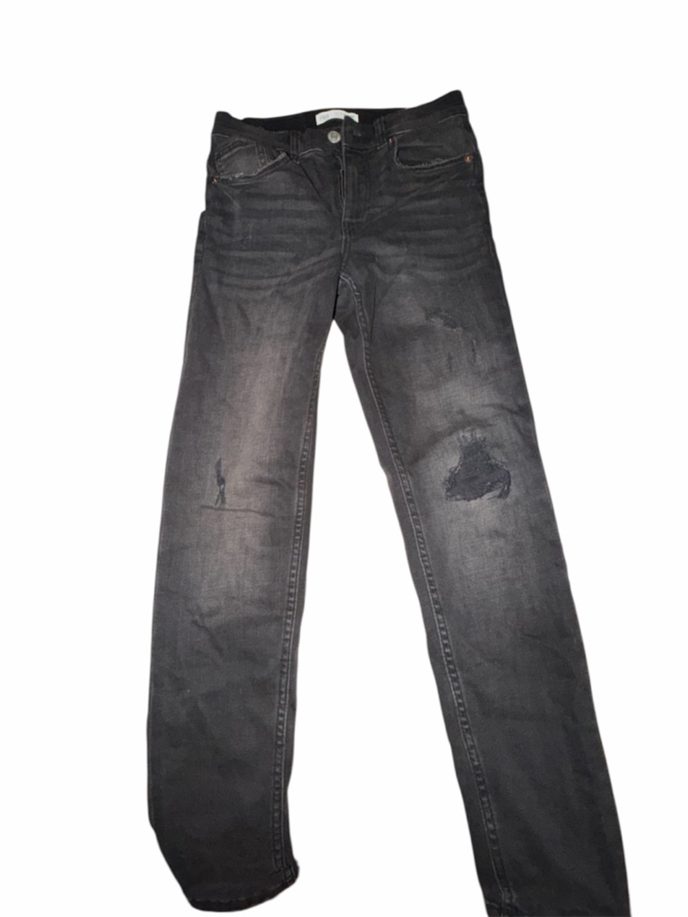 Boys Black Distressed Slim Jeans